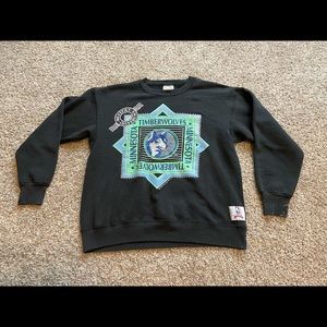 Vintage 1989 Minnesota Timberwolves Nutmeg Mills Crewneck Sweater Medium VTG.
